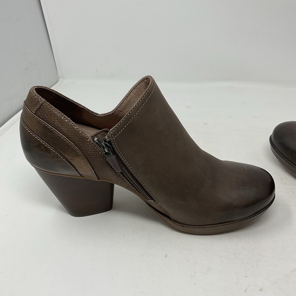 Dansko Ankle Boots Womens 39 US 8.5-9 Brown Leather Side Zip Marcia Booties Heel - Picture 7 of 12